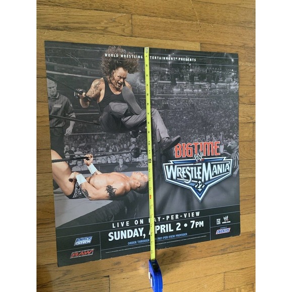 WWE Wrestling Undertaker WRESTLEMANIA 22 Subway Poster 21X21 Inches - Picture 2 of 3